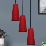 Maroon Jute Cluster Hanging Lamp – (10×21 inches) Height Adjsutable