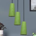 Green Jute Cluster Hanging Lamp – – (10×21 inches) Height Adjsutable
