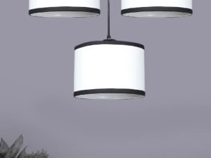Multicolor Cotton Round Drum Cluster Hanging Lamp (15X3.25X20) Inches