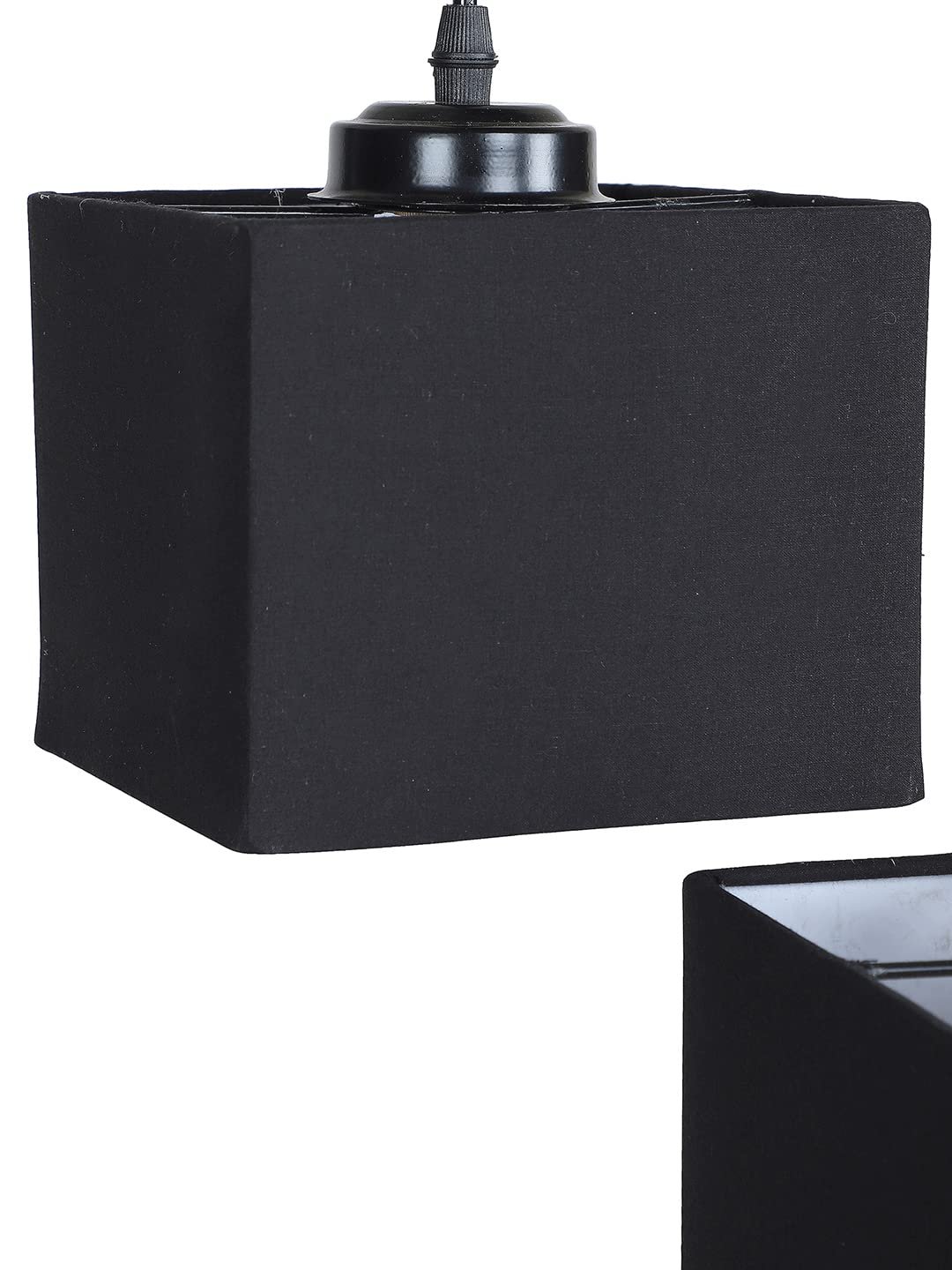 Black Cotton Square Cluster Hanging Lamp (10x10x27) Inches