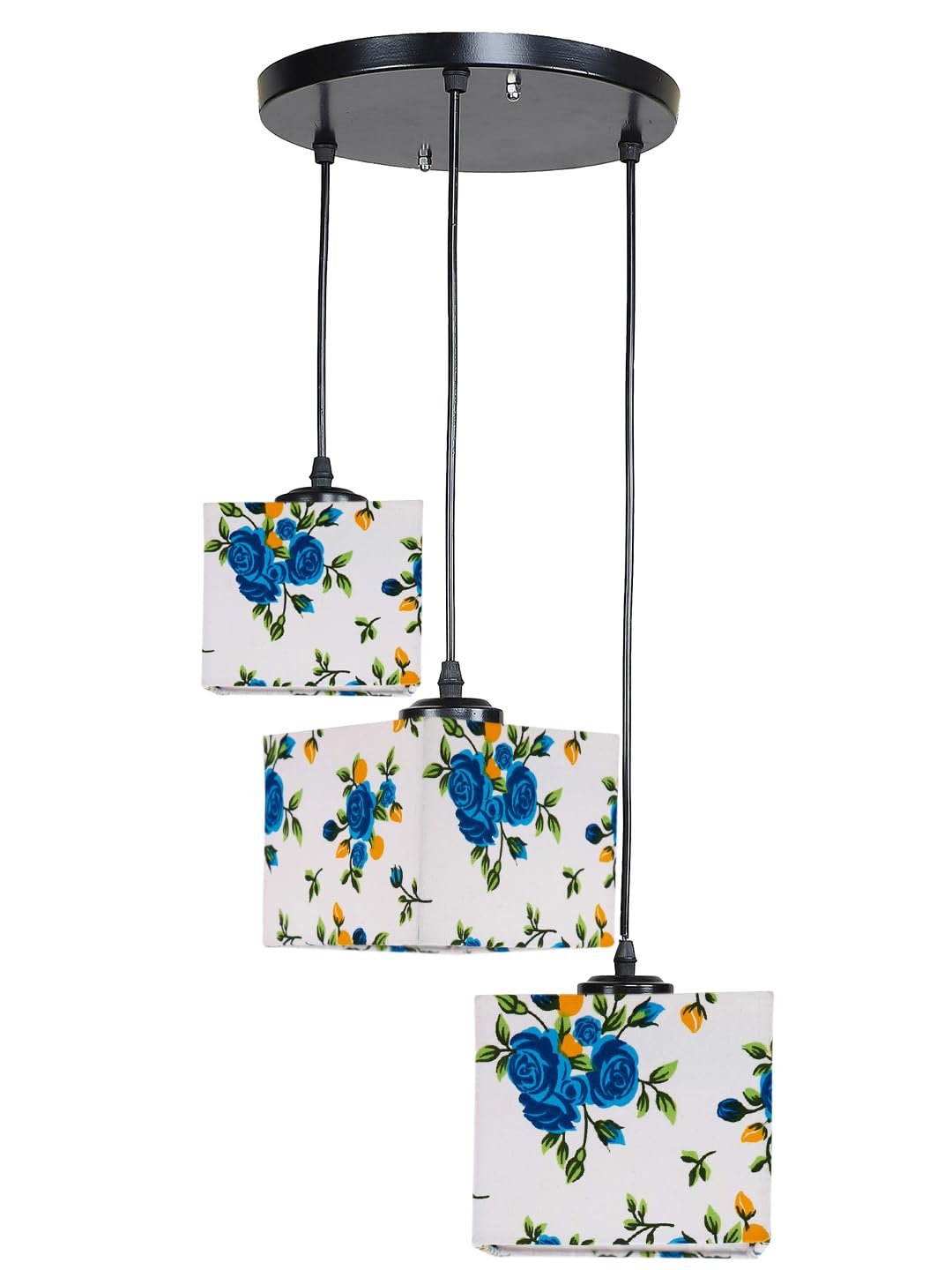 Multicolor Cotton Square Cluster Hanging Lamp (10x10x27) Inches-k