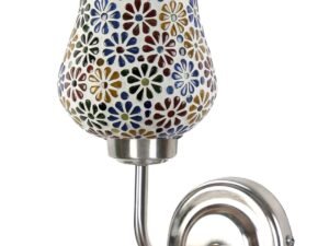 Steel Wall Lamp, Wall Decor, Wall Hanging Wood Light lamp,Vintage Wall Lamps, Industrial Wall Lights Decorative Home, Living Room, Indoor Outdoor Lighting- Mosaic Glass (Multicolor)-D