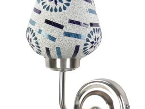 Steel Wall Lamp, Wall Decor, Wall Hanging Wood Light lamp,Vintage Wall Lamps, Industrial Wall Lights Decorative Home, Living Room, Indoor Outdoor Lighting- Mosaic Glass (Multicolor)-E