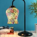 Multi Color Mosaic Glass Iron Table Lamp (GLASS01)