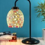Multi Color Mosaic Glass Iron Table Lamp (GLASS03)