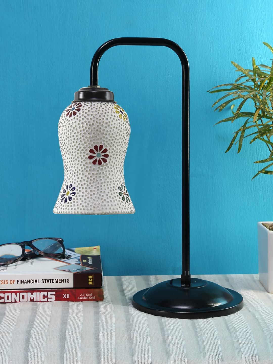 Multi Color Mosaic Glass Iron Table Lamp (GLASS04)