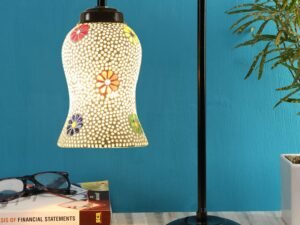 Multi Color Mosaic Glass Iron Table Lamp (GLASS04)