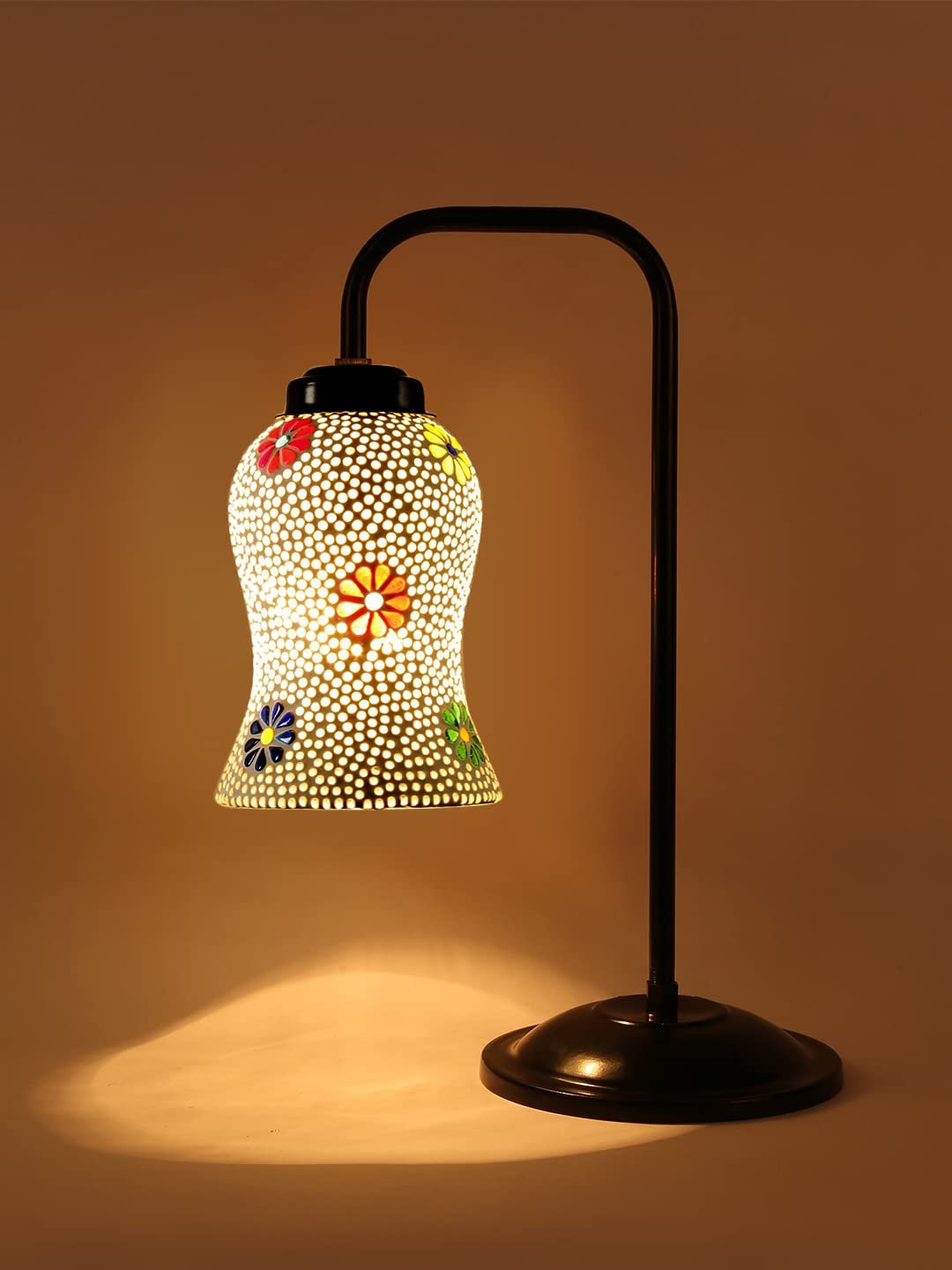 Multi Color Mosaic Glass Iron Table Lamp (GLASS04)