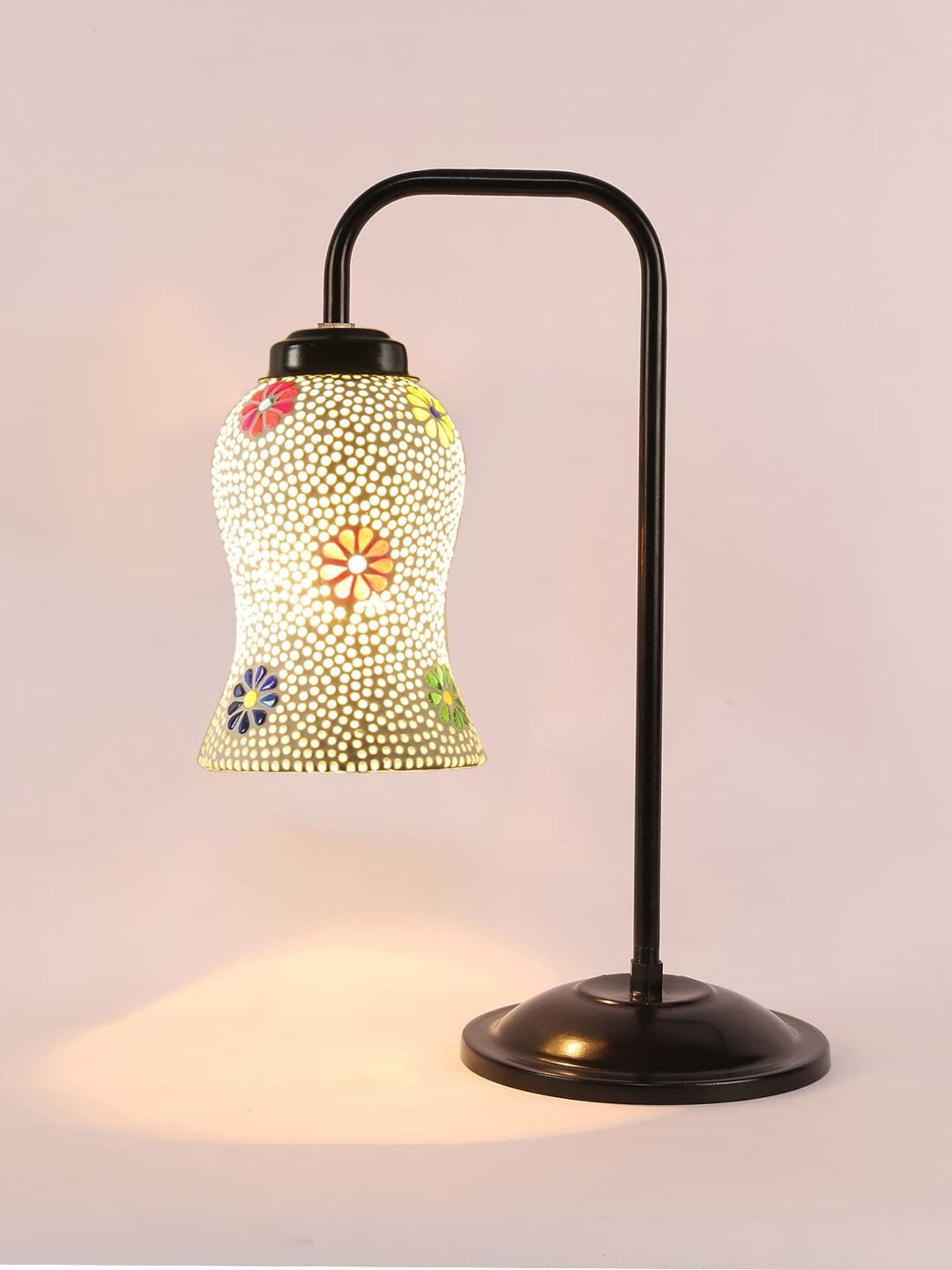 Multi Color Mosaic Glass Iron Table Lamp (GLASS04)