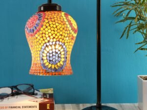 Multi Color Mosaic Glass Iron Table Lamp (GLASS)