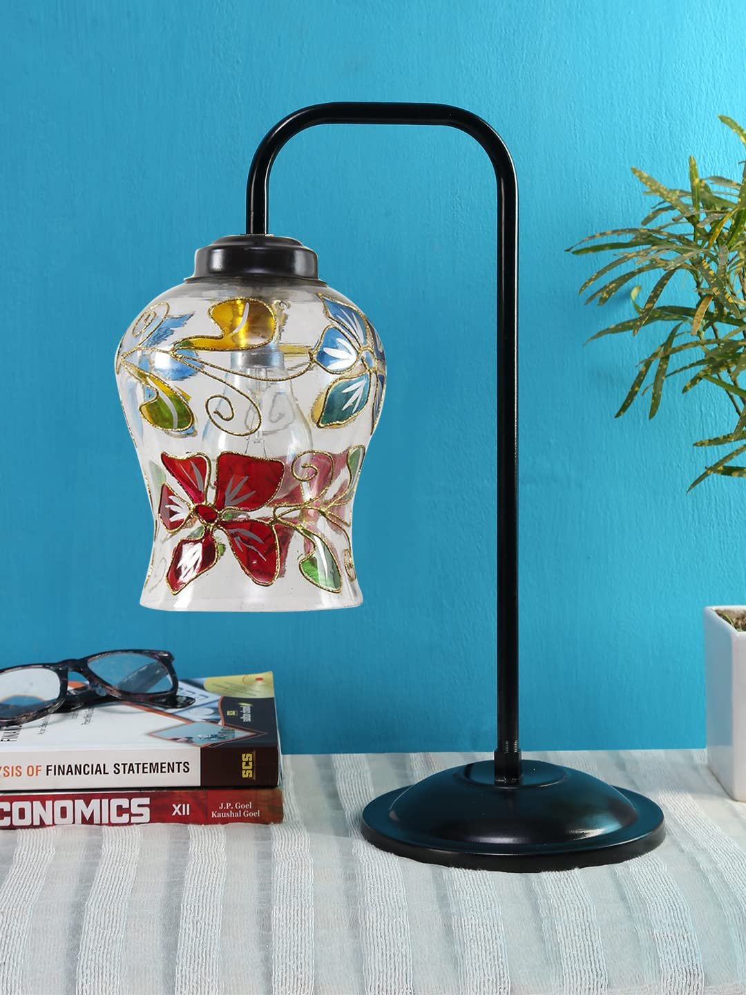Multi Color Mosaic Glass Iron Table Lamp (Glass06)