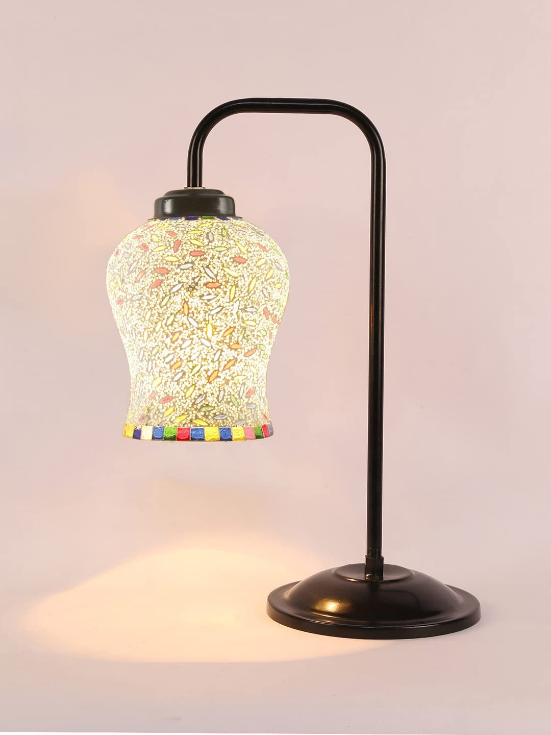 Multi Color Mosaic Glass Iron Table Lamp (GLASS09)