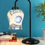 Multi Color Mosaic Glass Iron Table Lamp (GLASS12)