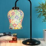 Multi Color Mosaic Glass Iron Table Lamp (GLASS13)