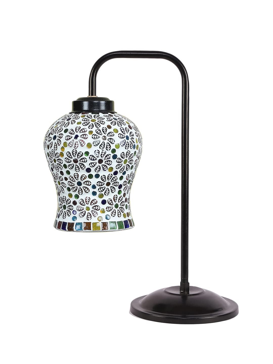 Multi Color Mosaic Glass Iron Table Lamp (GLASS13)