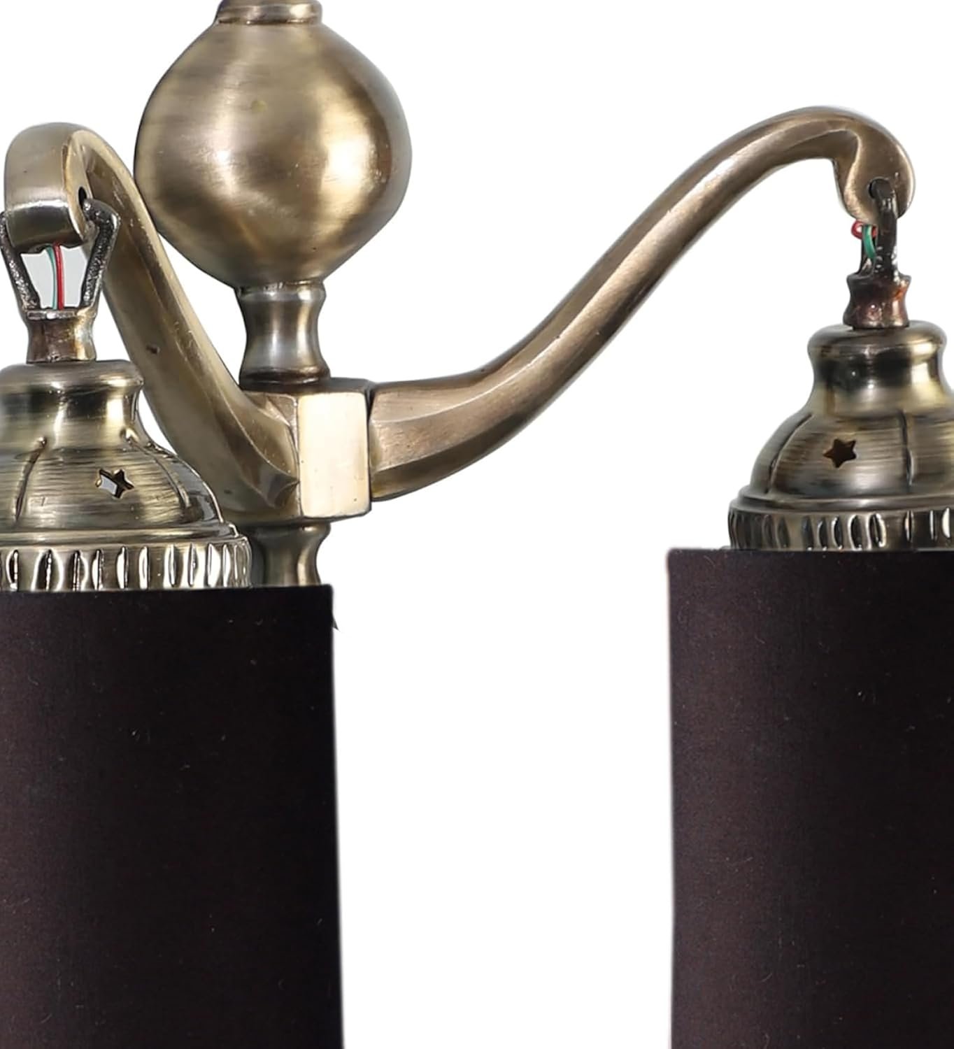 Dual Golden Antique Black Cotton Shade Wall d�cor Wall Hanging Light Vintage Wall Lamps Decorative lamp Traditional Wall lamp