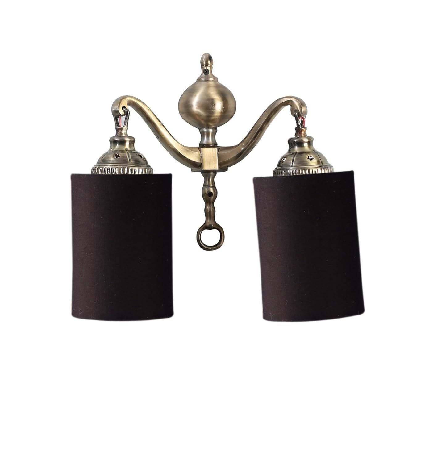 Dual Golden Antique Black Cotton Shade Wall d�cor Wall Hanging Light Vintage Wall Lamps Decorative lamp Traditional Wall lamp
