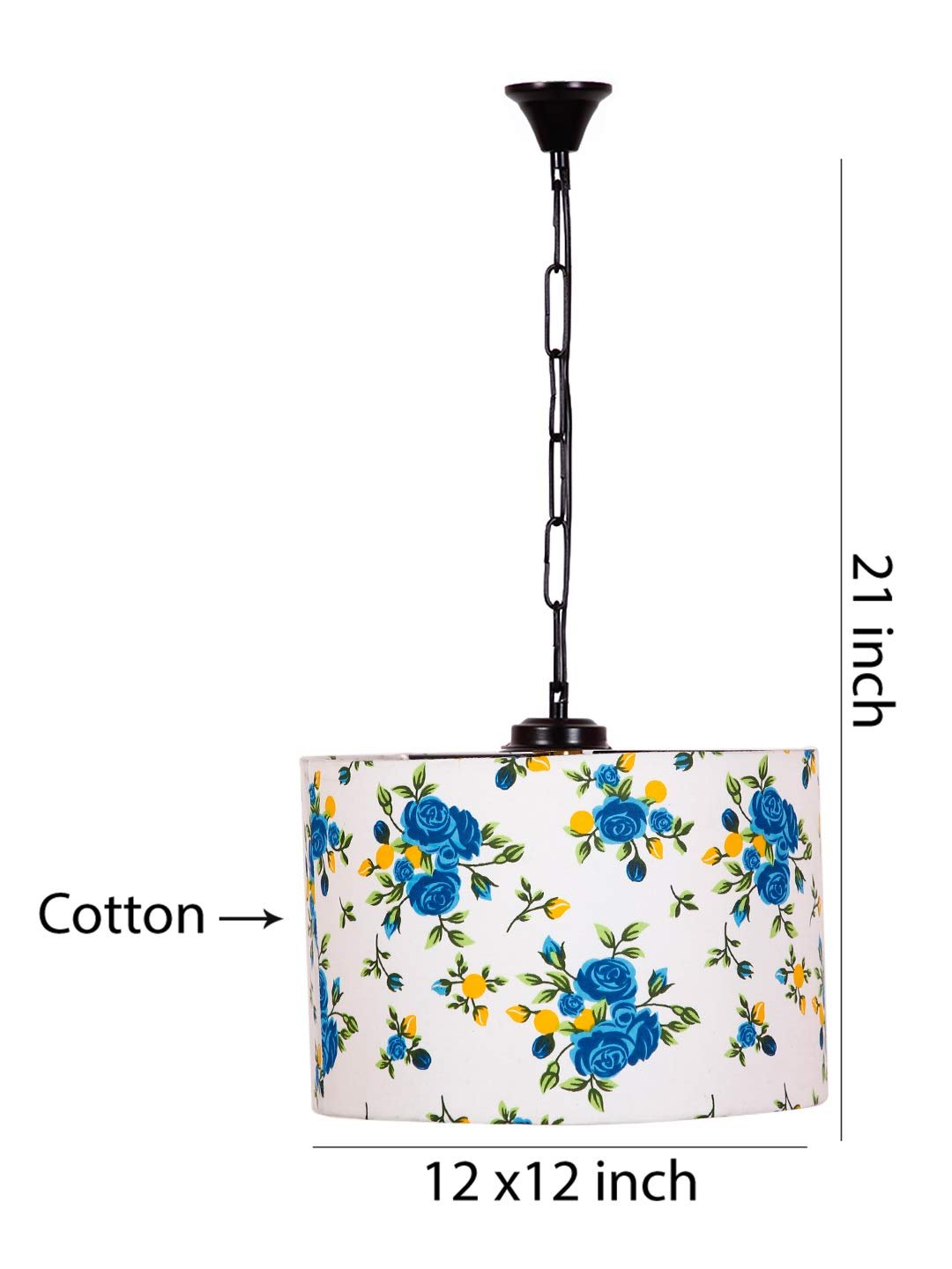Multicolor Cotton Drum Hanging Lamp