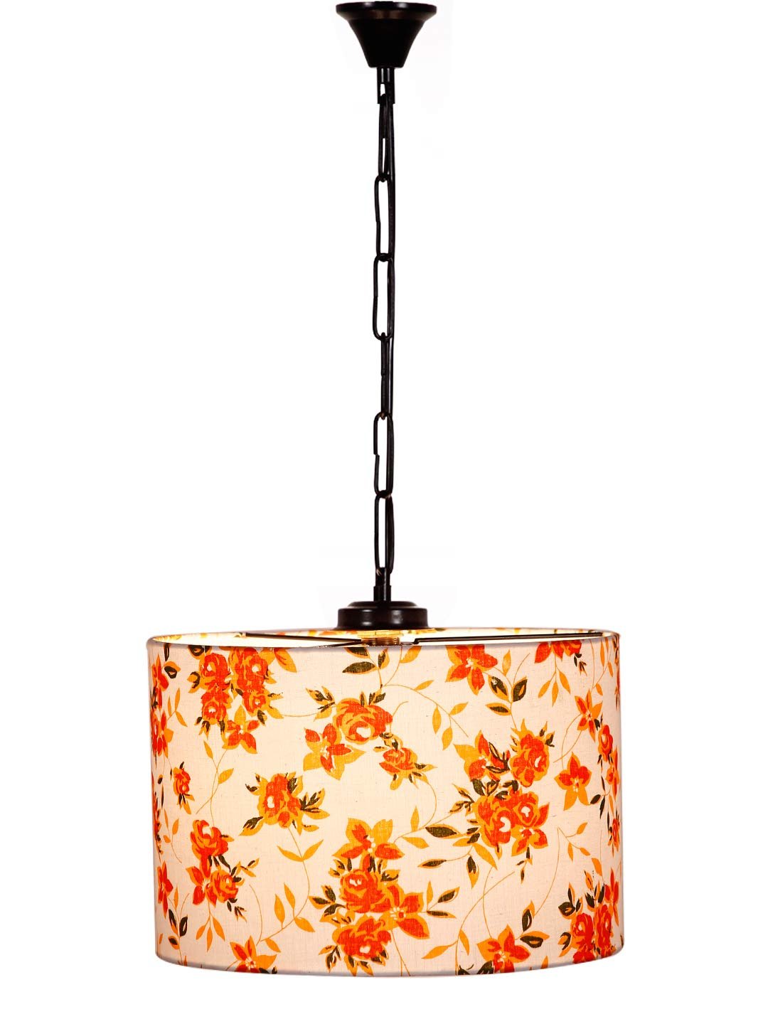 Multicolor Cotton Drum Hanging Lamp