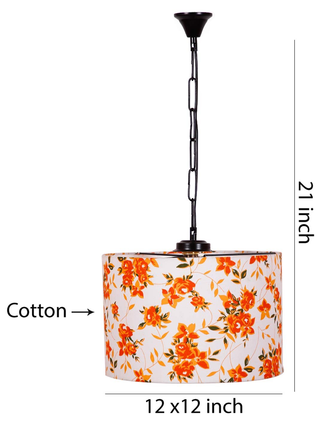 Multicolor Cotton Drum Hanging Lamp
