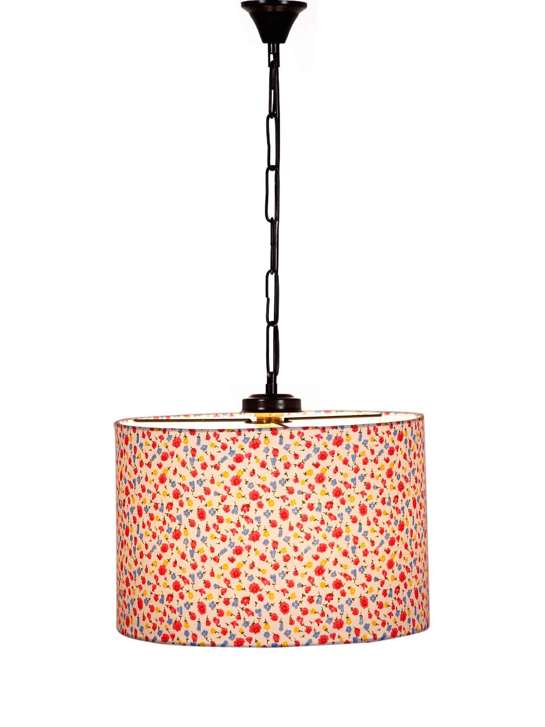Multicolor Cotton Drum Hanging Lamp