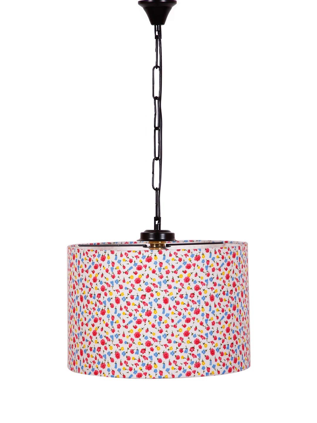 Multicolor Cotton Drum Hanging Lamp