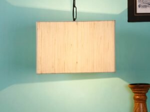 Off-White Cotton Square Hanging Lamp