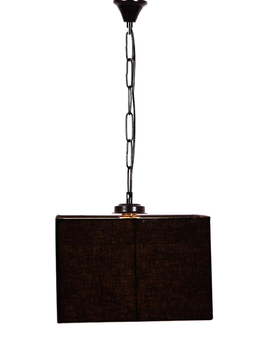 Black Cotton Square Hanging Lamp