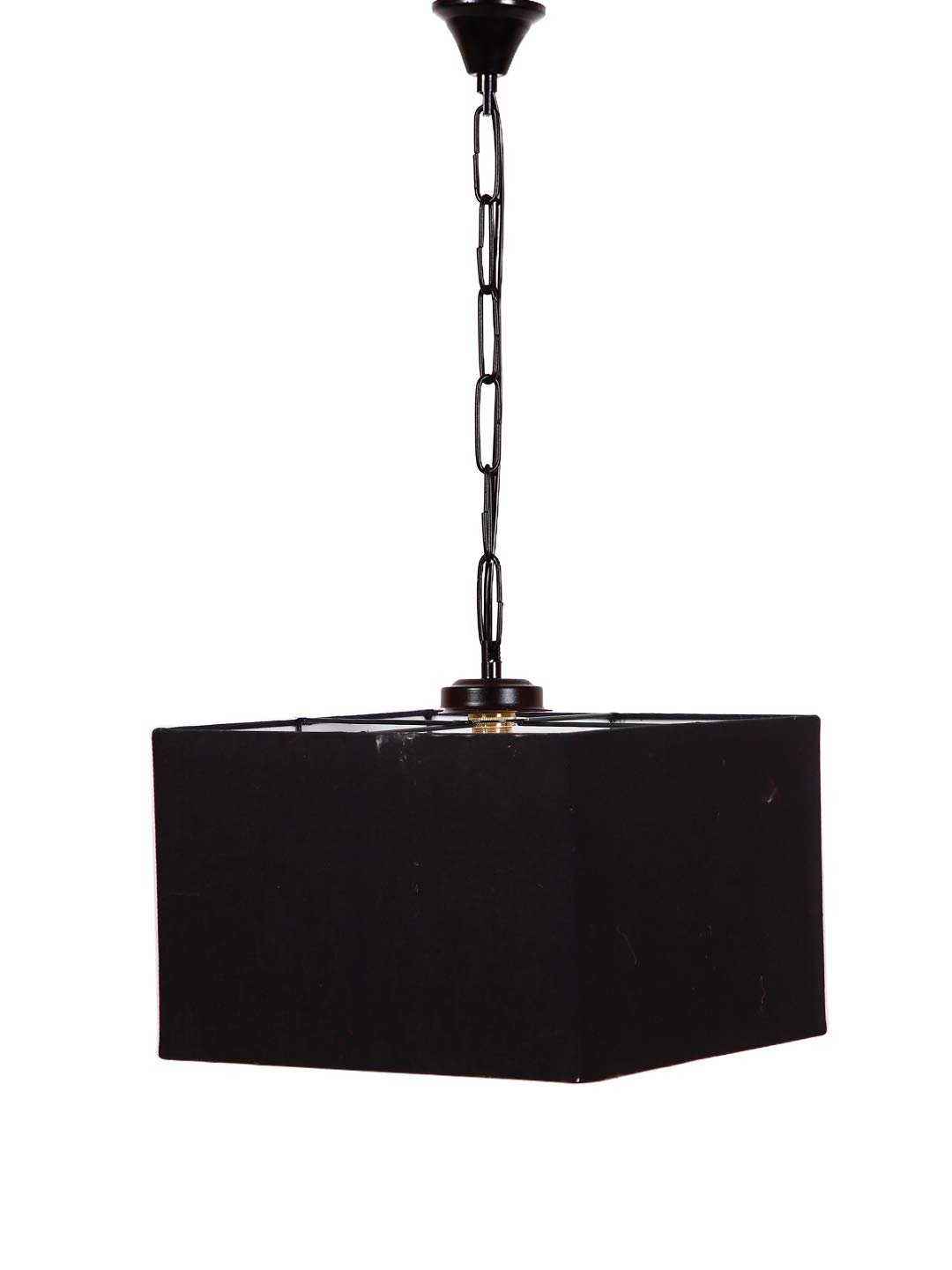 Black Cotton Square Hanging Lamp