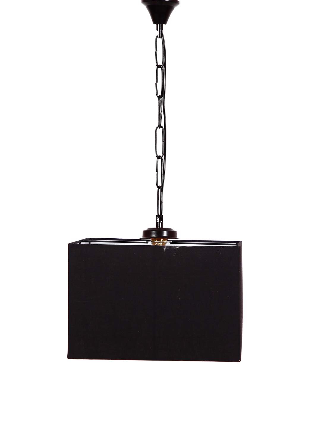 Black Cotton Square Hanging Lamp