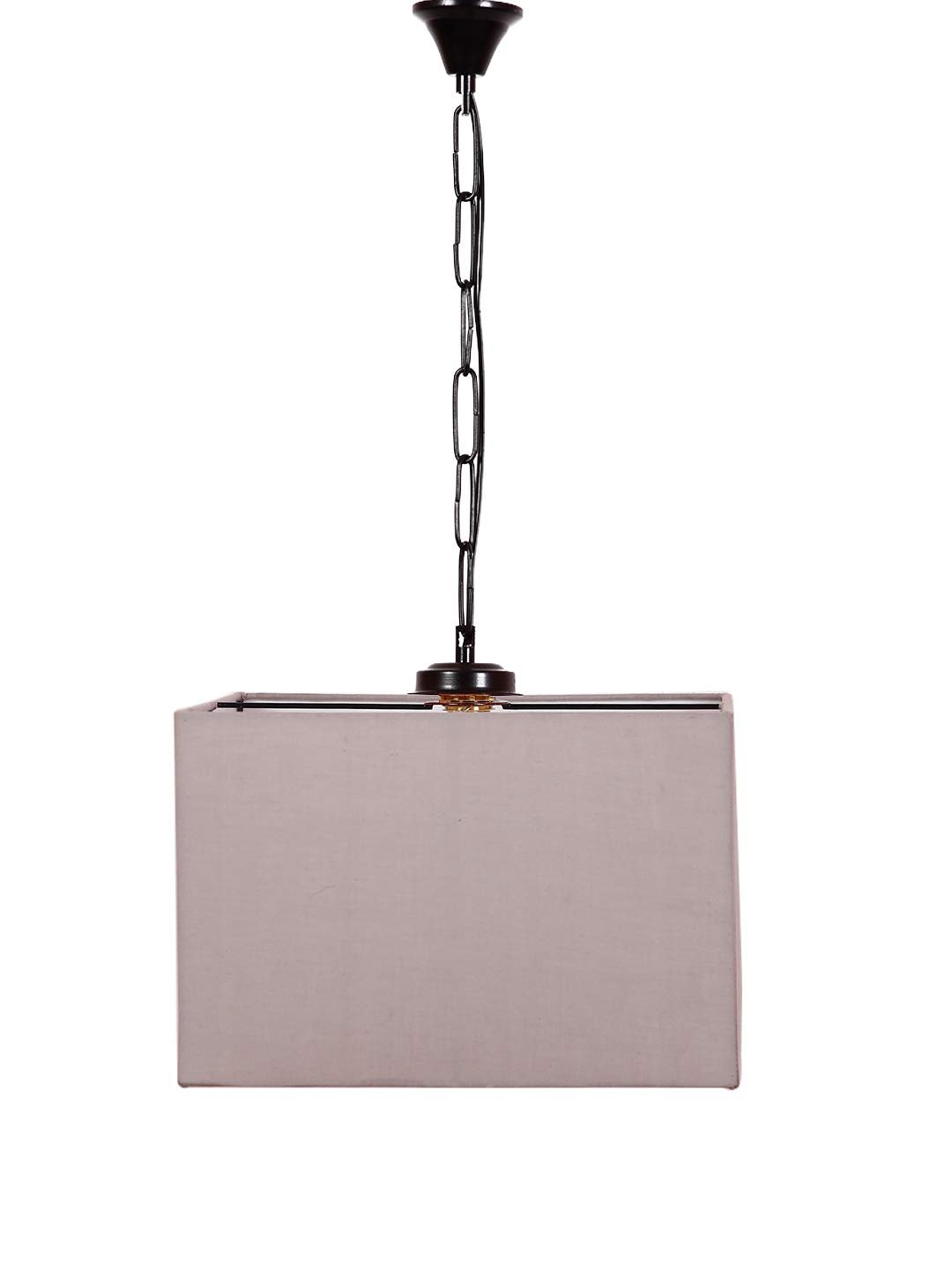 Grey Cotton Square Hanging Lamp