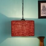 Maroon Jute Square Hanging Lamp