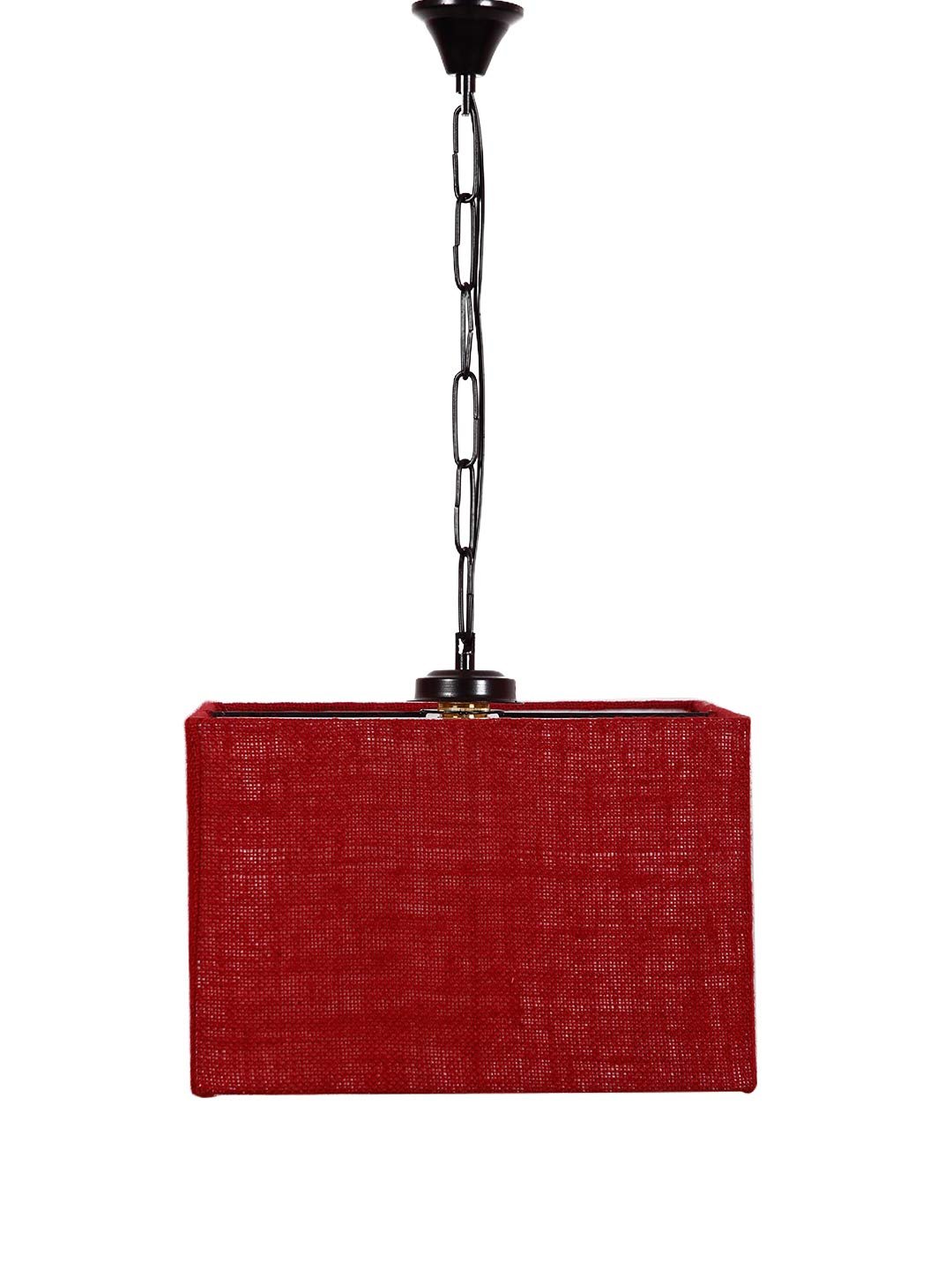 Maroon Jute Square Hanging Lamp