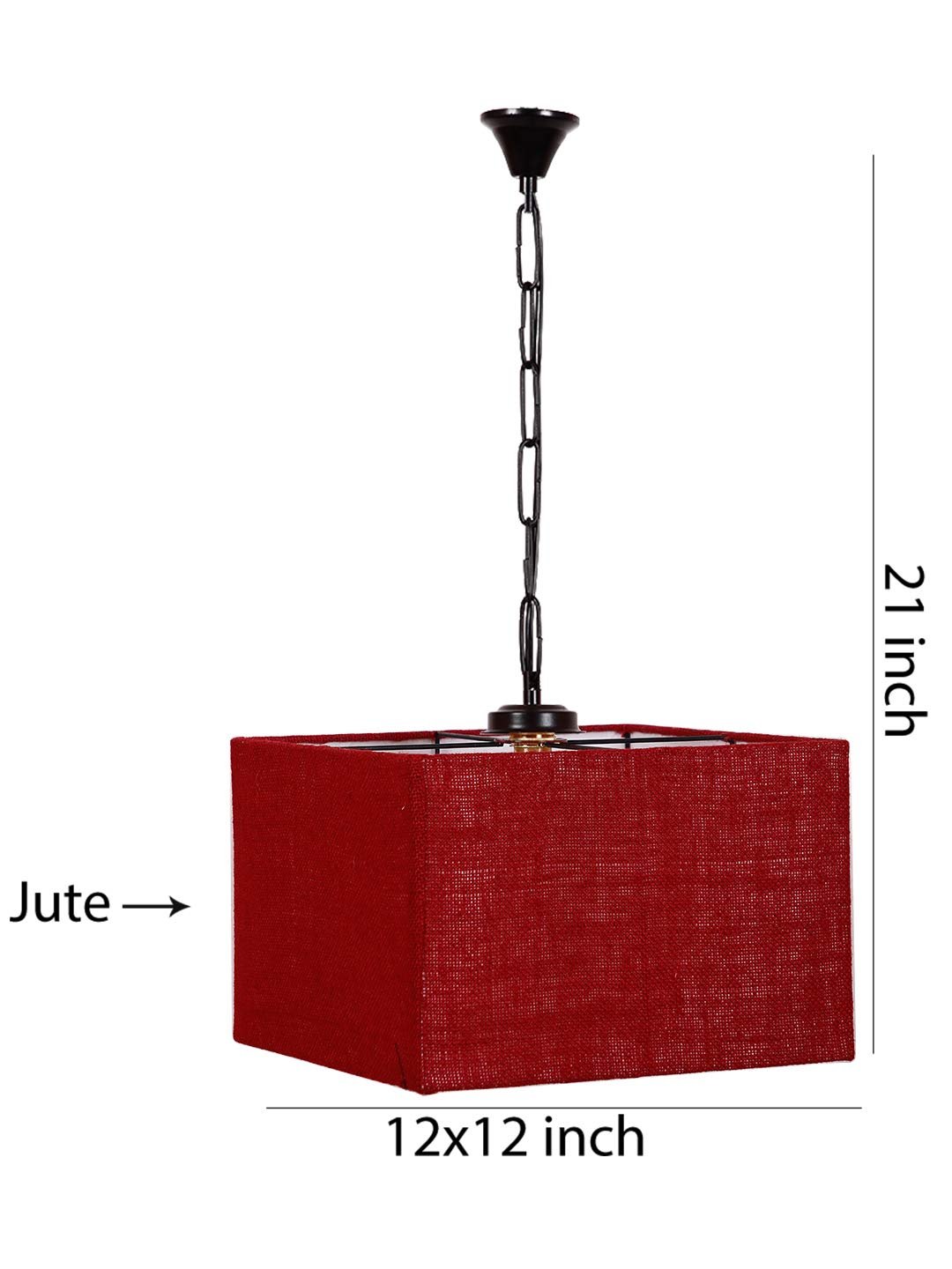 Maroon Jute Square Hanging Lamp