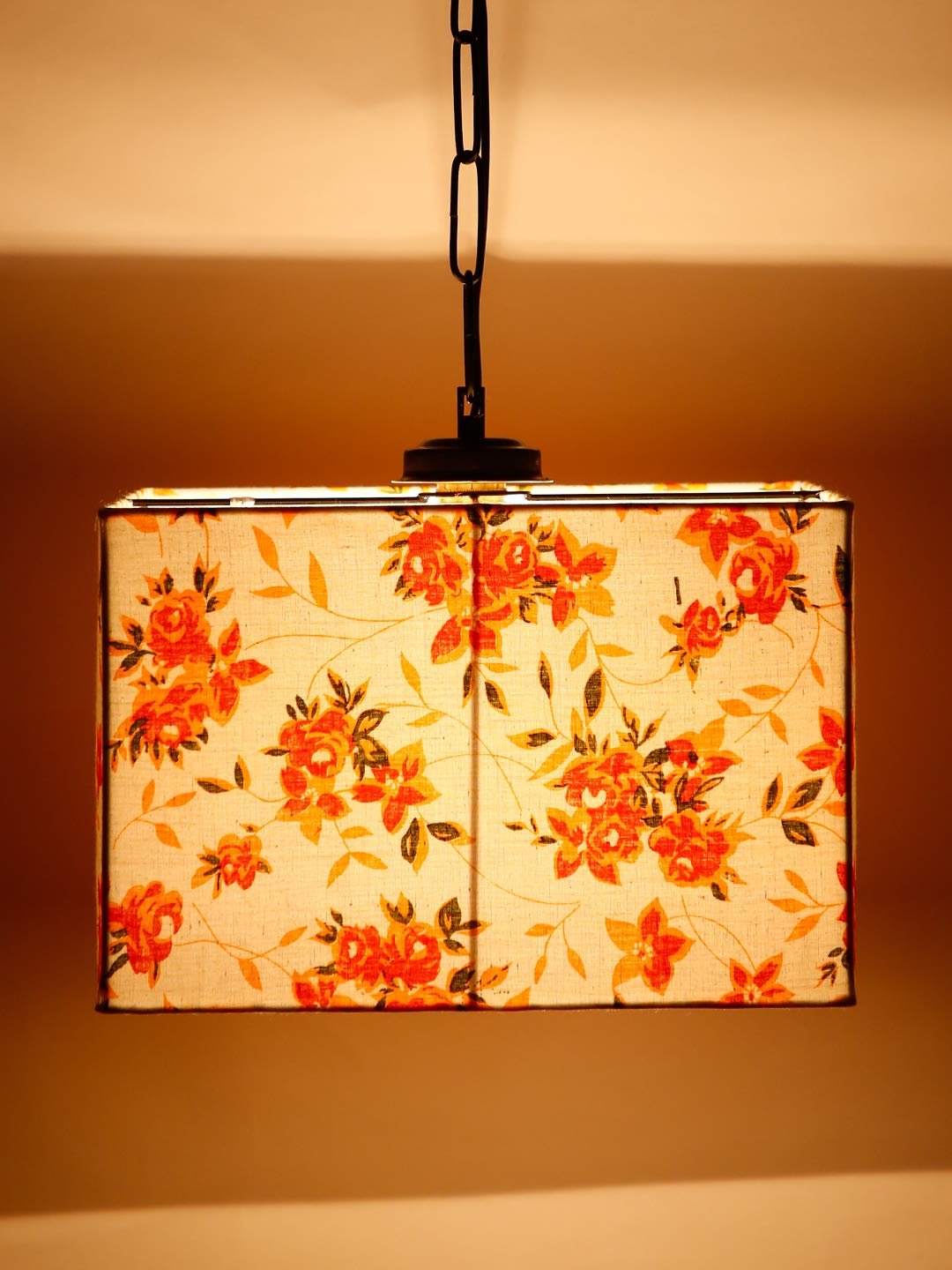 Multicolor Cotton Square Hanging Lamp