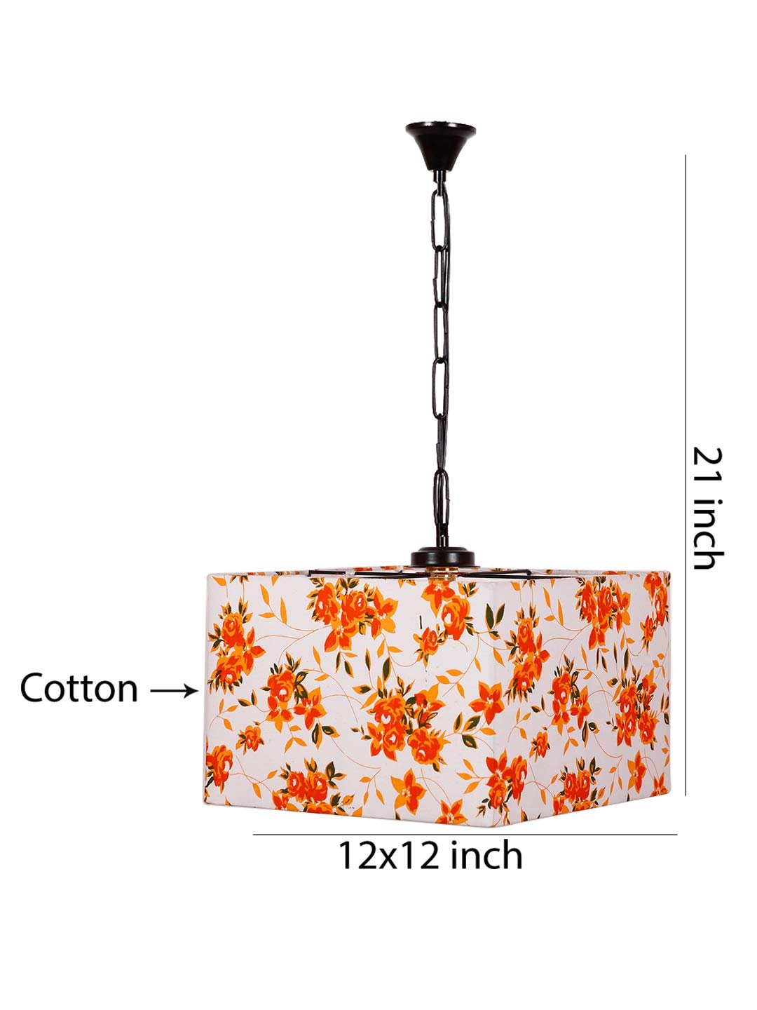 Multicolor Cotton Square Hanging Lamp