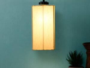 Off-White Cotton Square Hanging Lamp