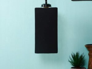 Black Cotton Square Hanging Lamp