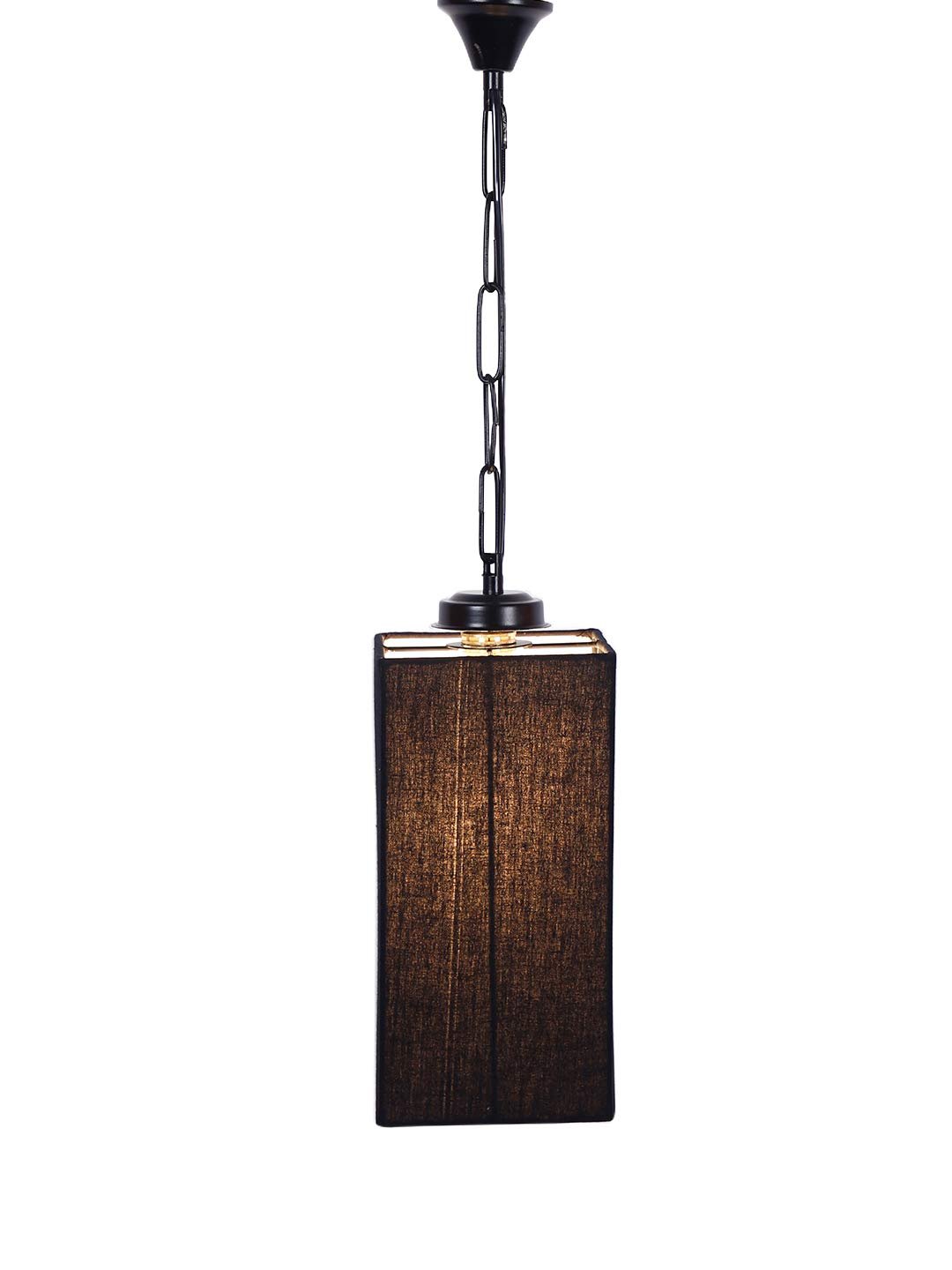 Black Cotton Square Hanging Lamp