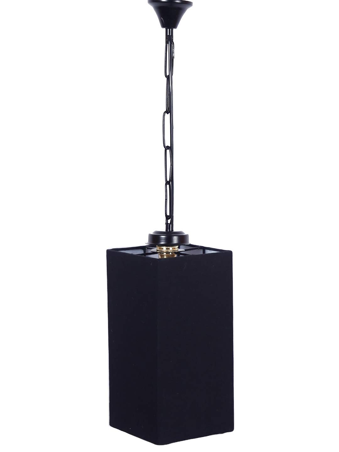 Black Cotton Square Hanging Lamp