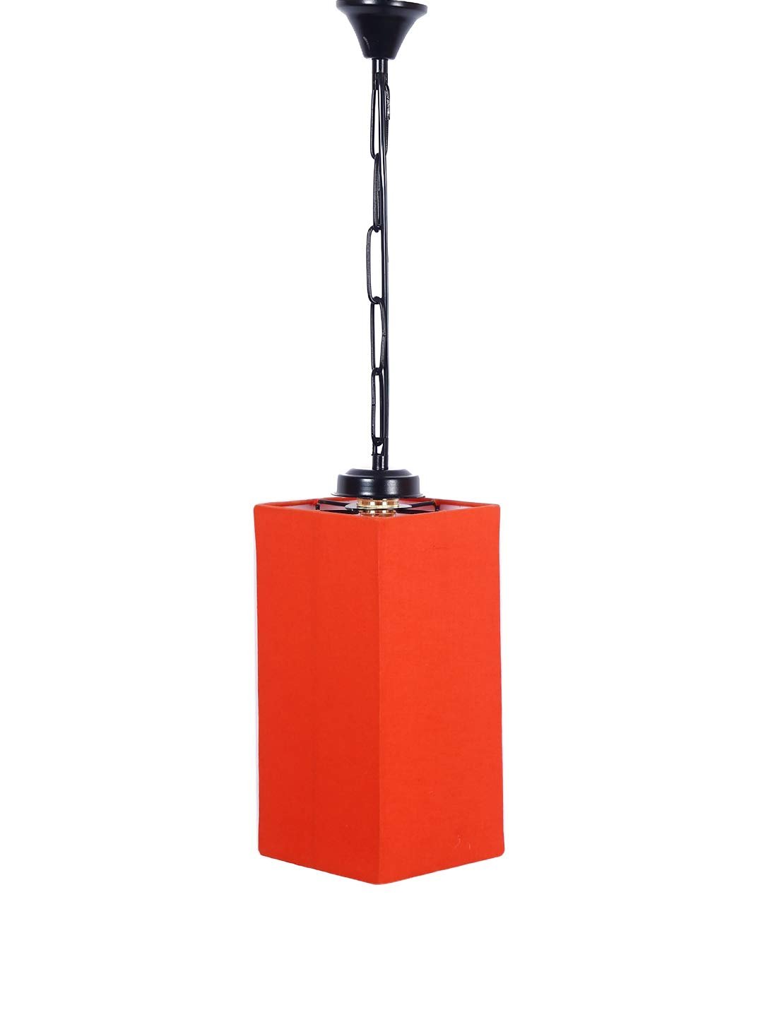 Orange Cotton Square Hanging Lamp