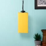 HL36, Yellow Cotton Square Hanging Lamp