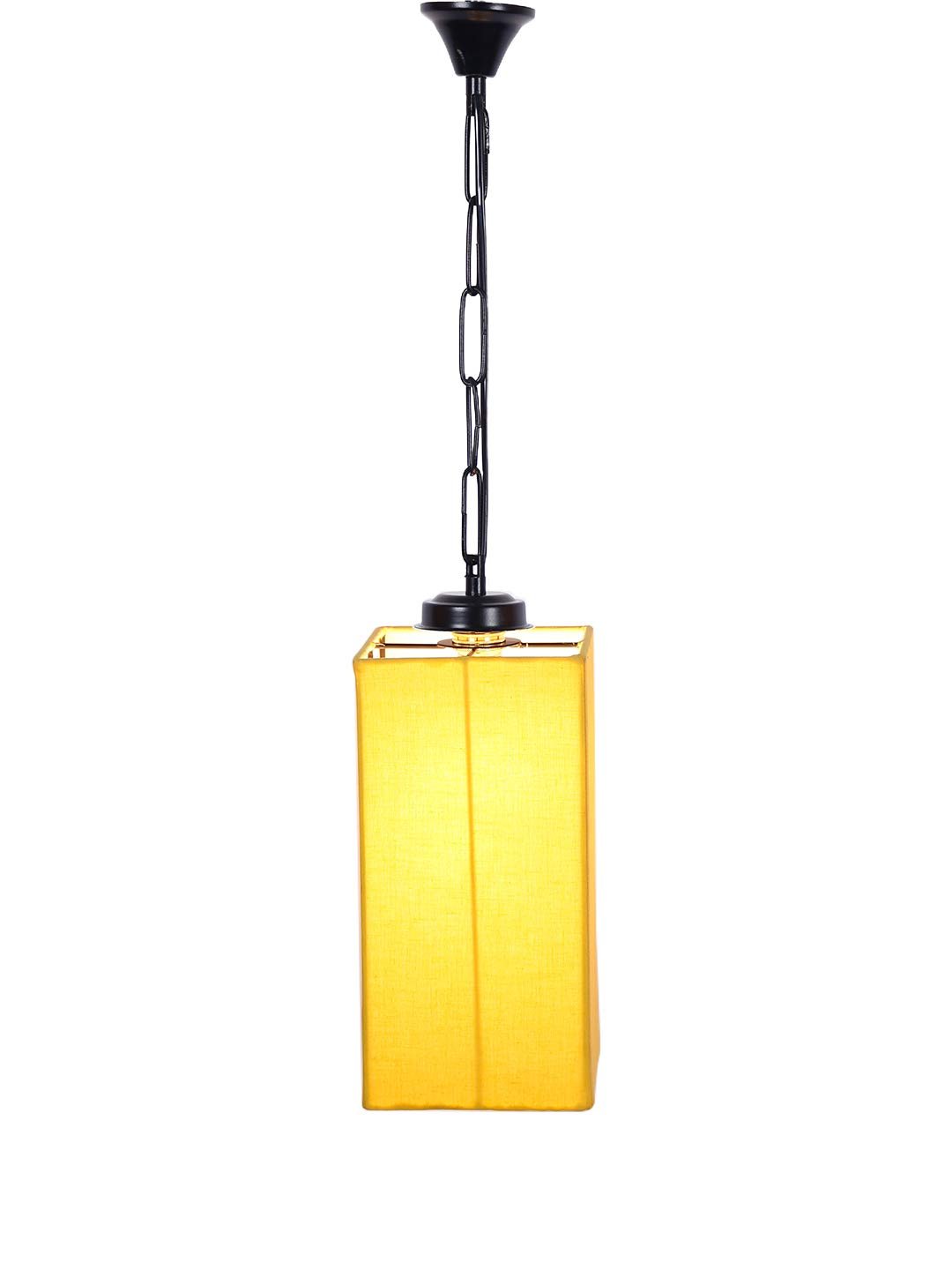 HL36, Yellow Cotton Square Hanging Lamp