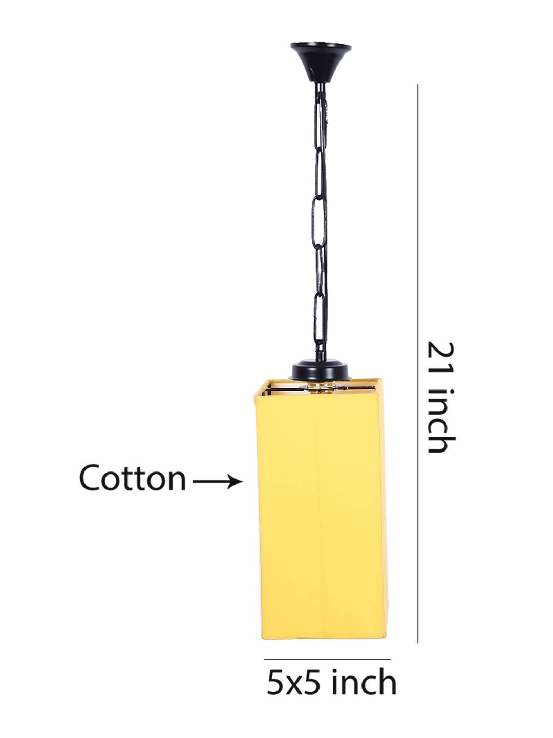 HL36, Yellow Cotton Square Hanging Lamp
