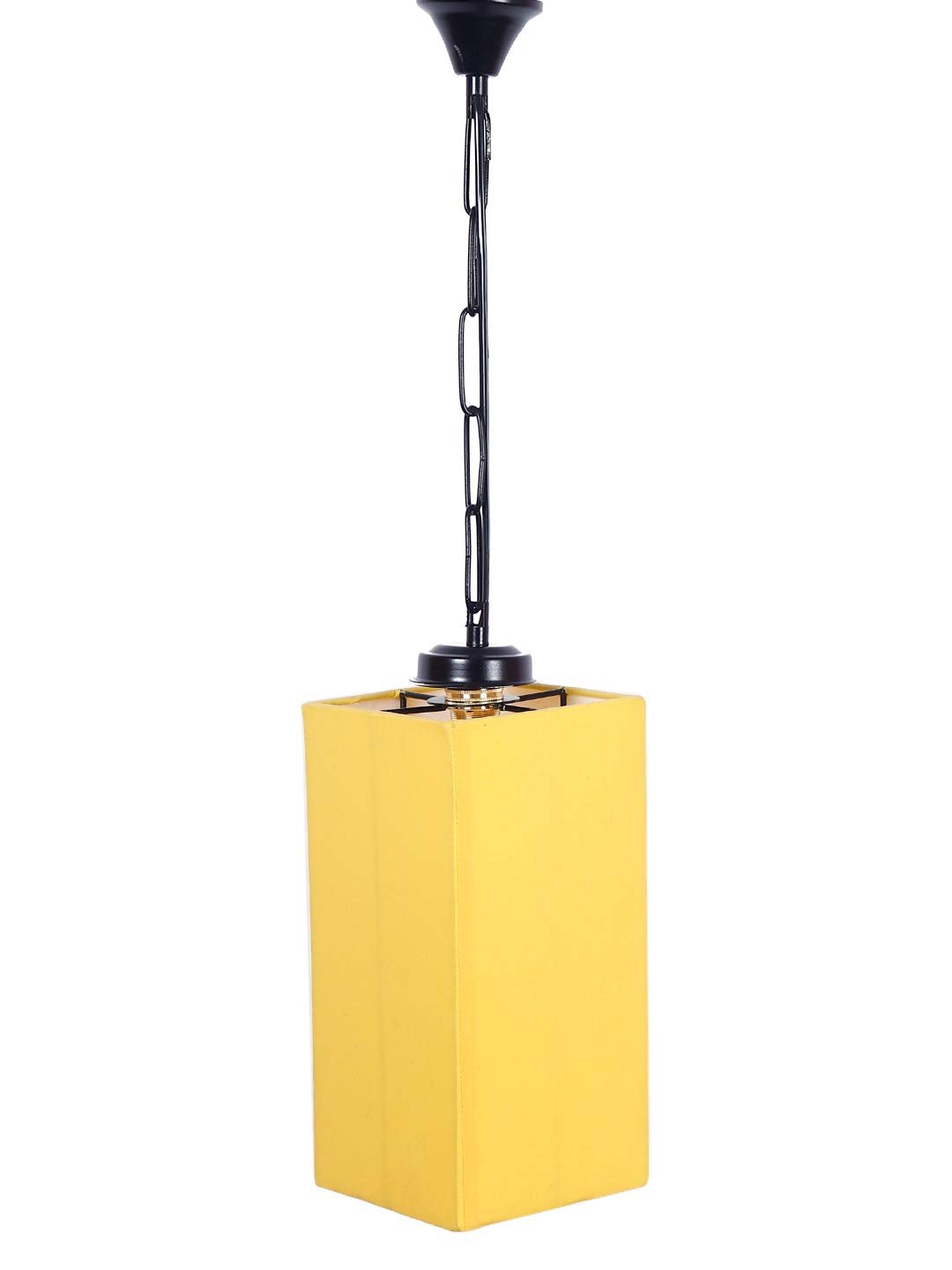 HL36, Yellow Cotton Square Hanging Lamp