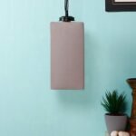 Grey Cotton Square Hanging Lamp