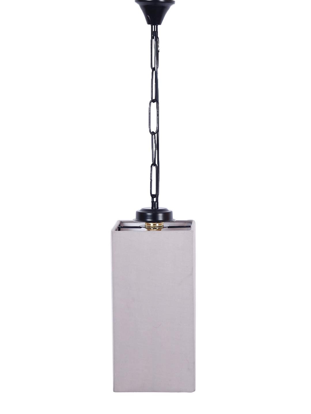 Grey Cotton Square Hanging Lamp