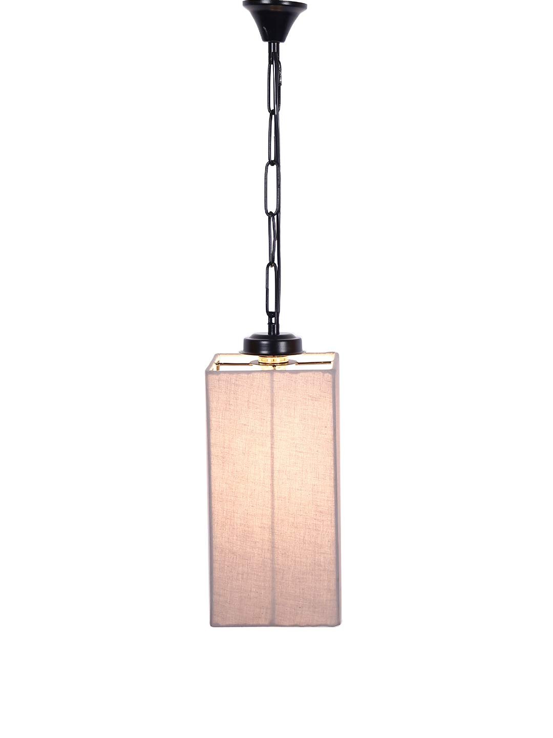 Grey Cotton Square Hanging Lamp