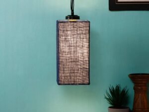 Blue Jute Square Hanging Lamp