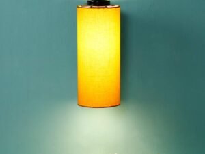Yellow Cotton Cylindrical Hanging Lamp
